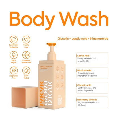 GLYCOLIC + LACTIC ACID + NIANCINIMIDE  BODY WASH