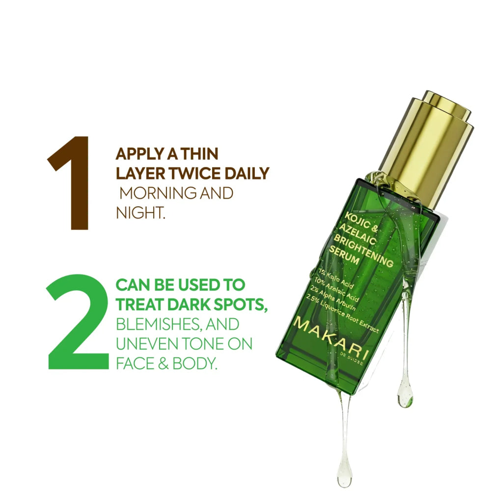 Fade stubborn dark spots with kojic azelaic acid kit